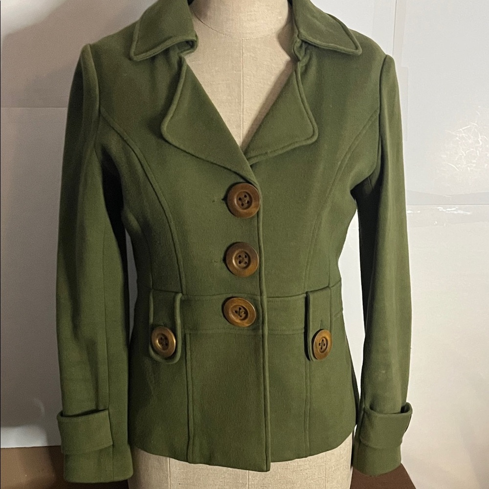 😄Y2K Midtown jacket oversized bamboo buttons small